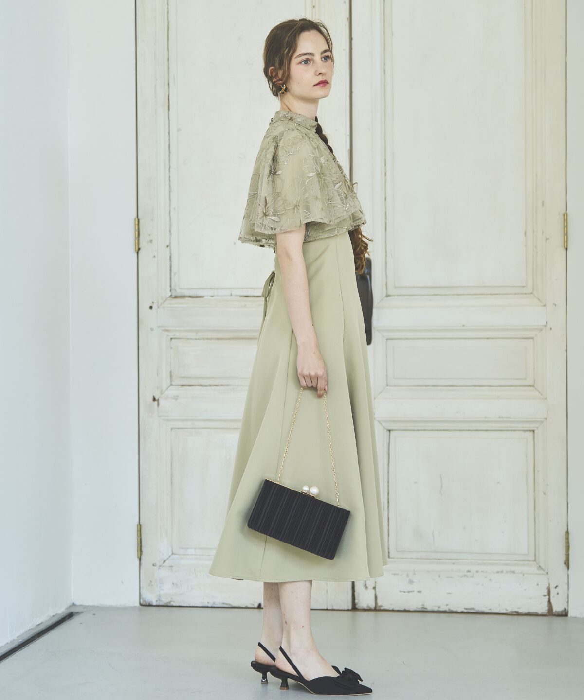 アンドクチュール「ラメフラワーチュールレイヤードドレス」|ドレス|