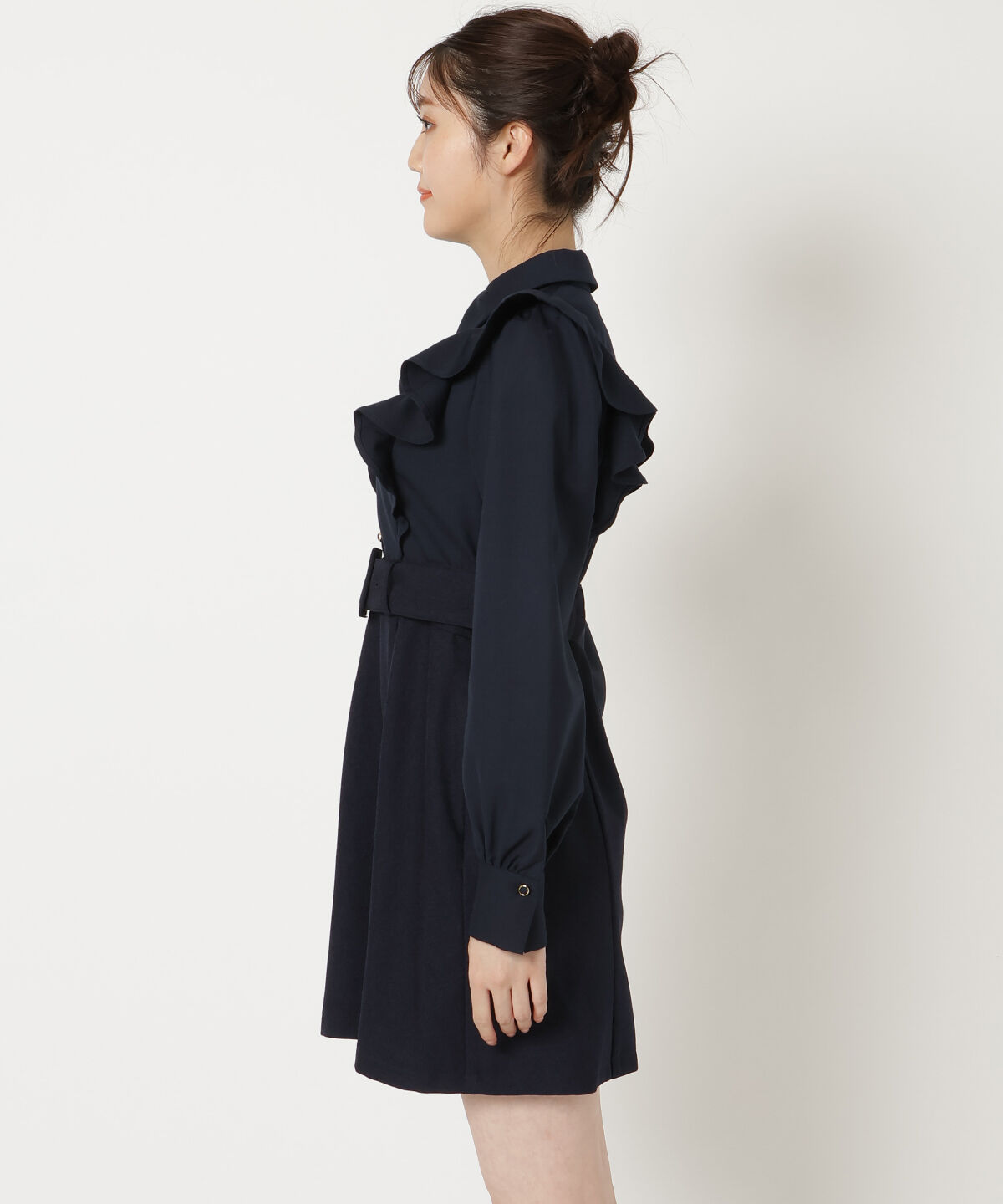 REDYAZEL「フリルシャツドッキングワンピース」|ワンピース|