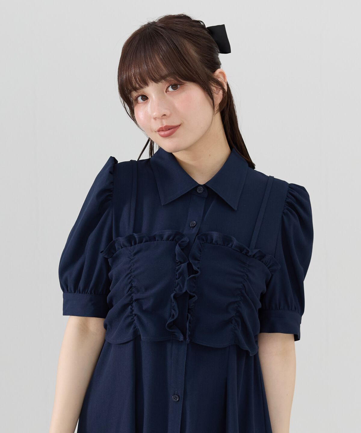 REDYAZEL「ビスチェレイヤードデザインシャツワンピース」|ワンピース|