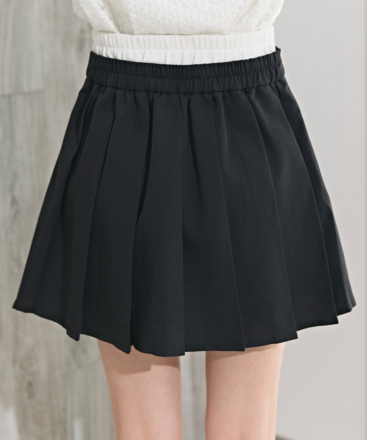 REDYAZEL「Wベルトワイドプリーツミニスカート」|フレア|