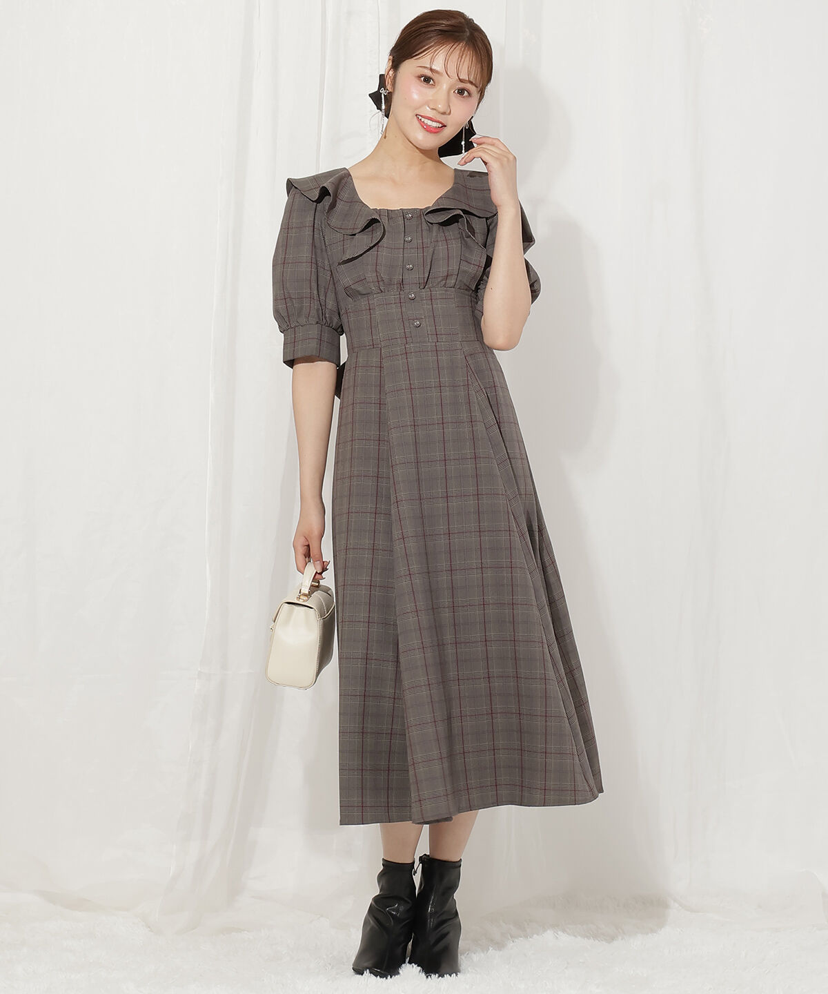 WILLSELECTION「ラッフルフリルパフ袖ワンピース」|ワンピース|