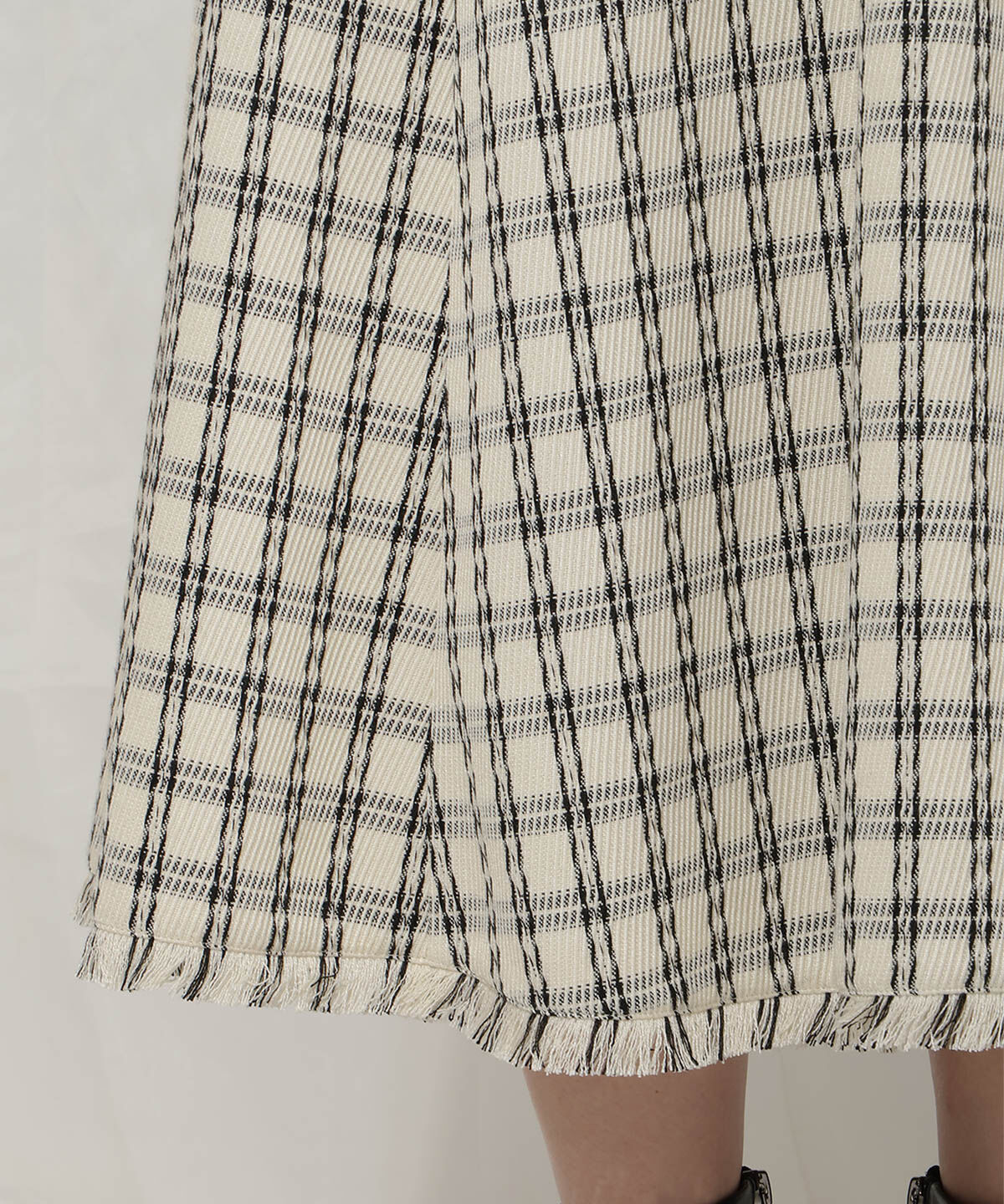 WILLSELECTION「フリンジチェック柄スカート」|フレア|