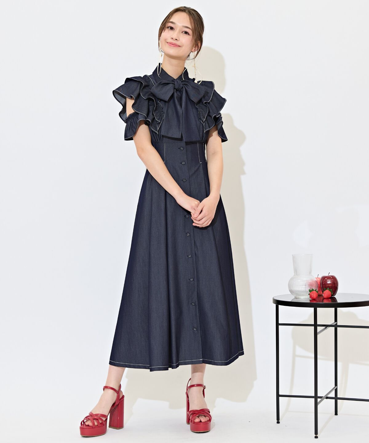 WILLSELECTION「ラッフルスリーブリボンタイワンピース」|ワンピース|