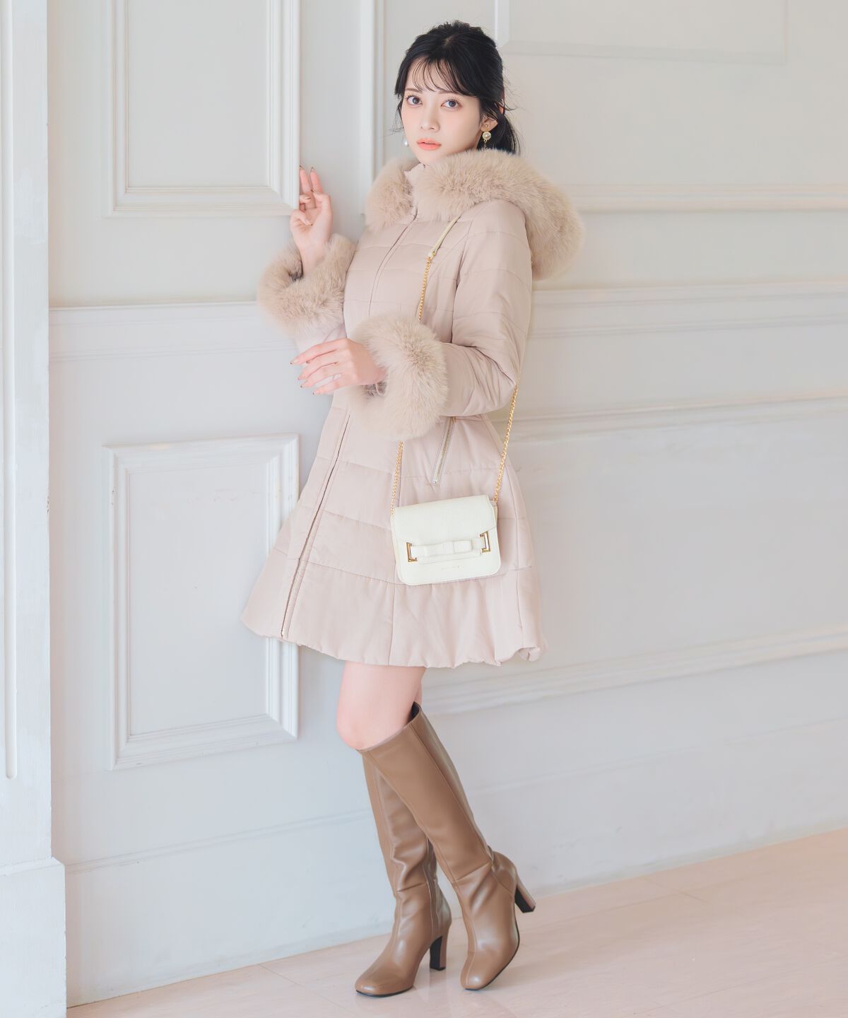 WILLSELECTION「フォックスファーキルティングフレアコート」|その他|