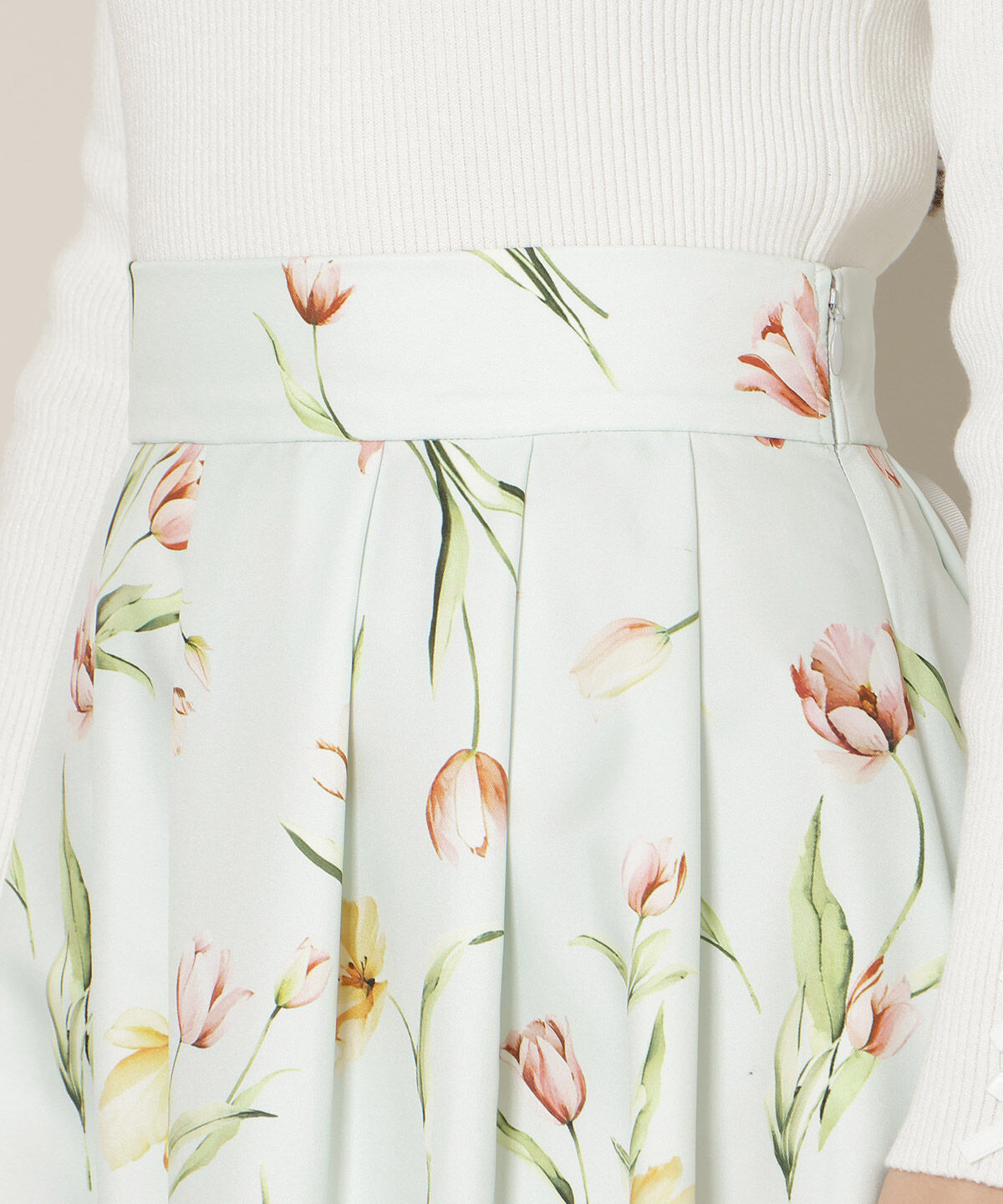 WILLSELECTION「チューリッププリントタックフレアスカート」|フレア|