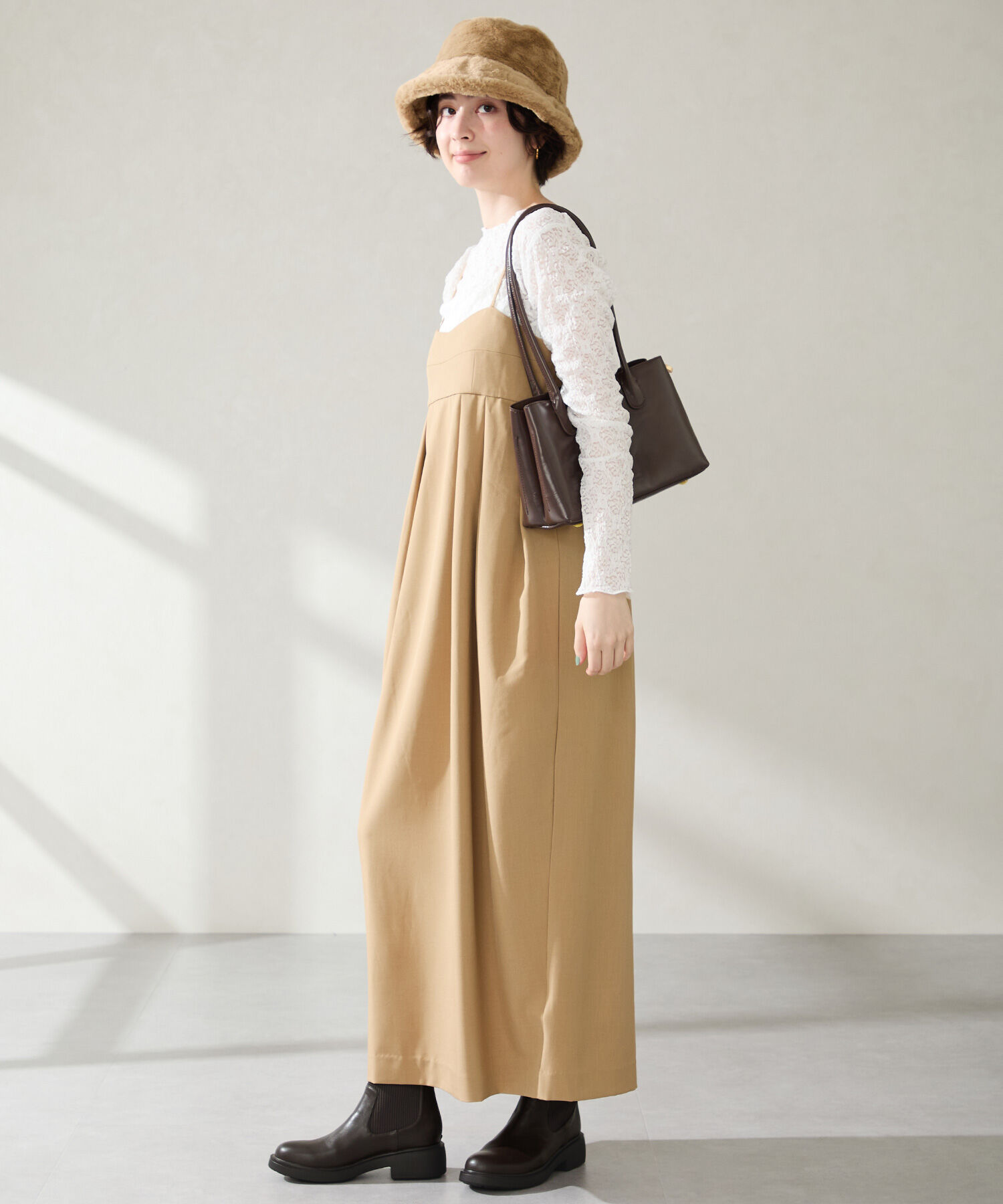 WA Oriental TRaffic「●2025秋冬新作●リブニットバックジップブーツ/52407」|ショートブーツ|