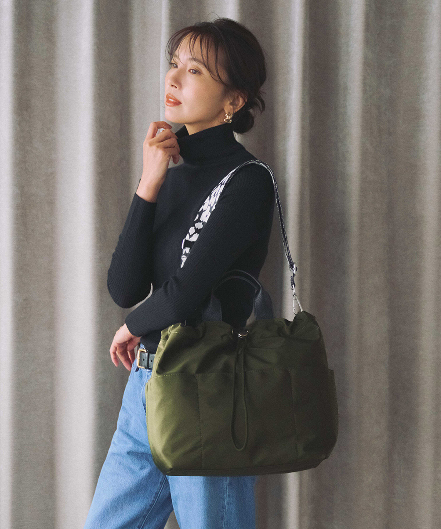 TOPKAPI TREASURE「【TREASURE TOPKAPI】ナイロン パターンベルト付き 2way トートバッグ / 8ポケット」|トートバッグ|