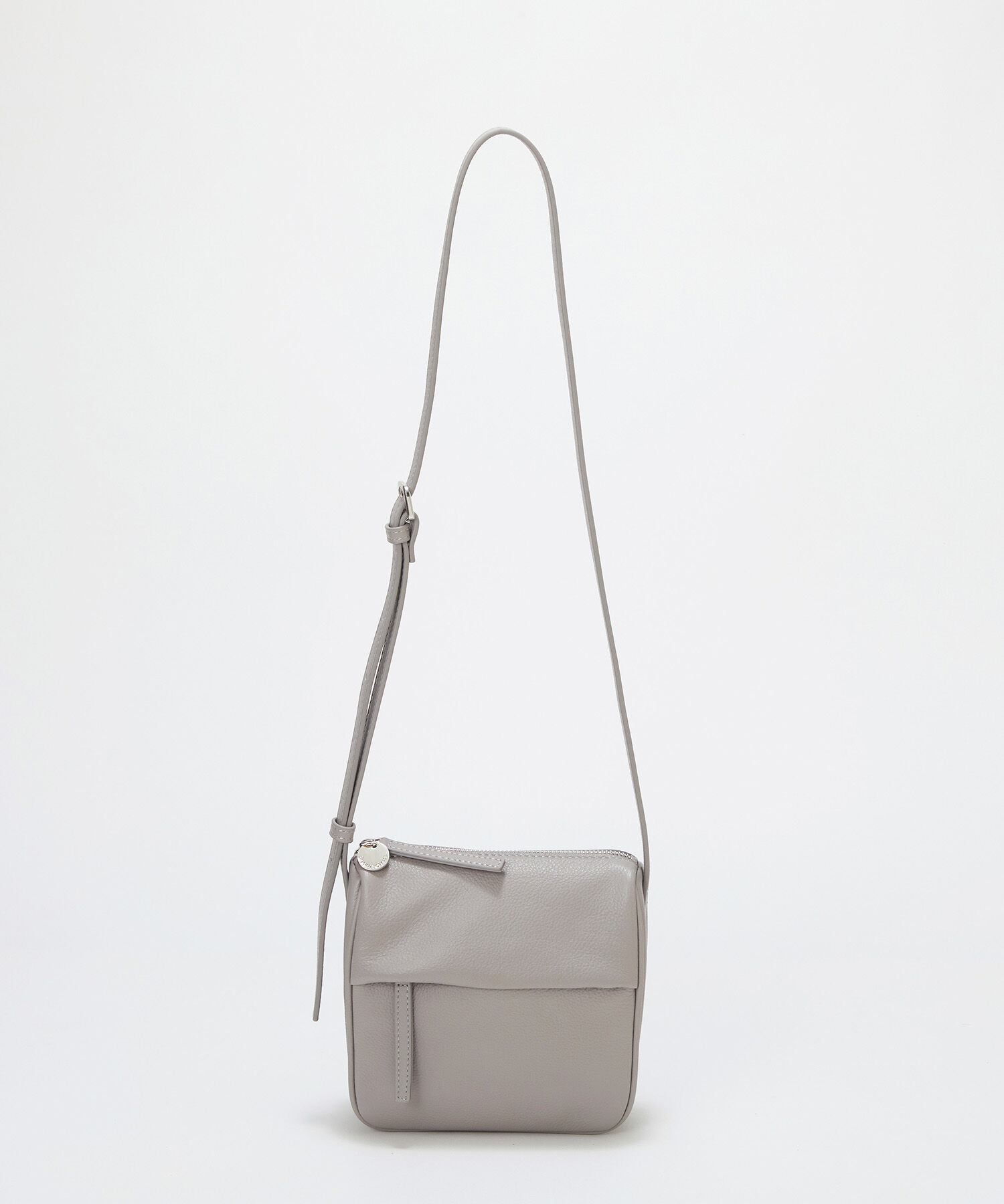 TOPKAPI BREATH「【Breath TOPKAPI】SUPPLE サプル シボレザー スワローマチ スクエア ミニ ショルダーバッグ」|ショルダー・メッセンジャー|ライトグレー