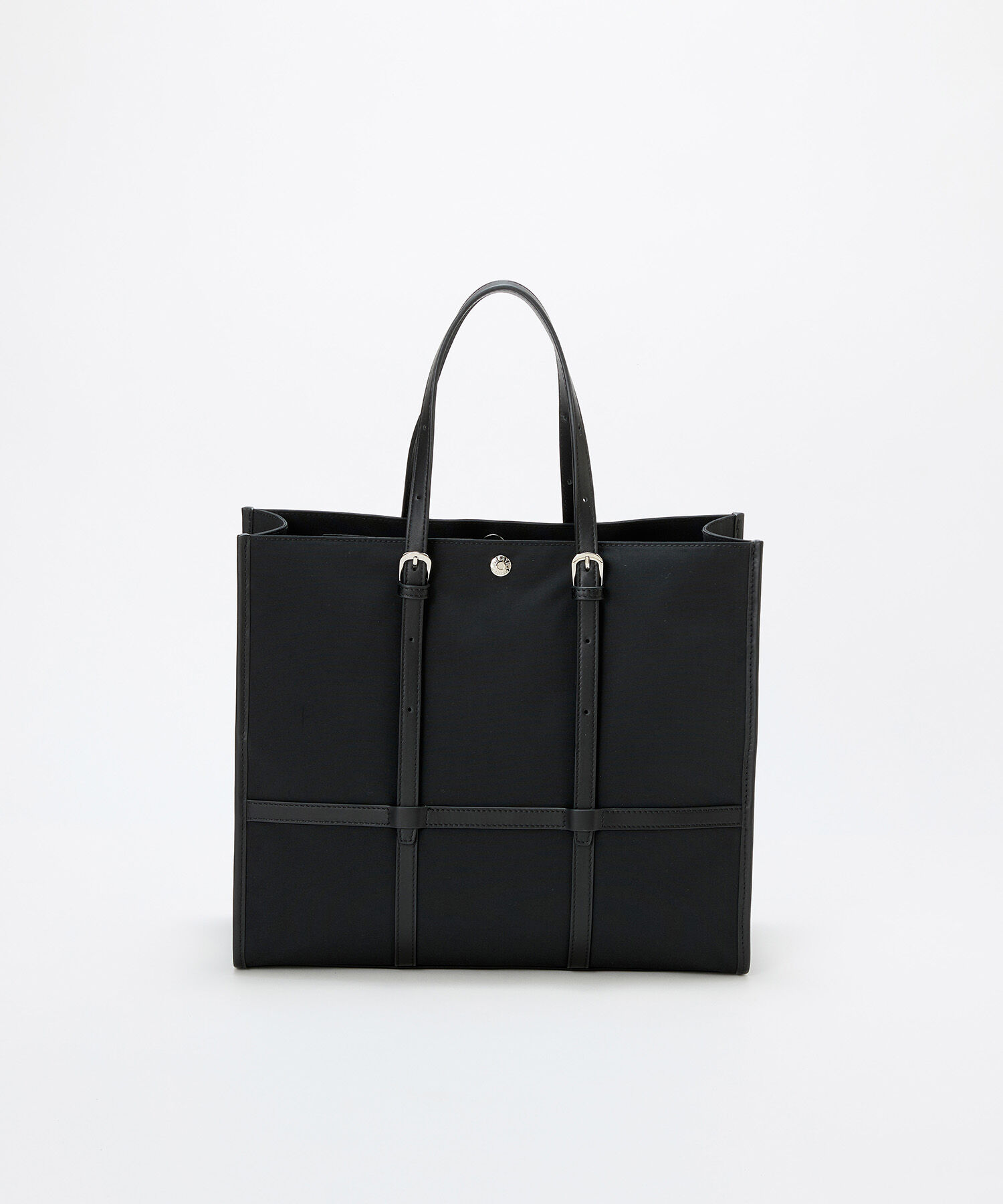 TOPKAPI BREATH「【Breath TOPKAPI】FRAME フレーム レザーベルト スクエア トートバッグ　A4 / 軽量」|トートバッグ|ブラック