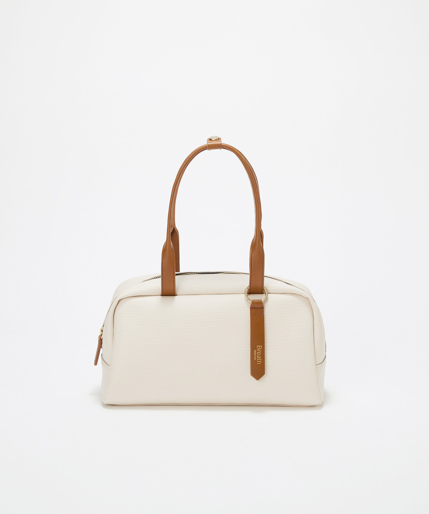 TOPKAPI BREATH「【Breath TOPKAPI】RIPPLE リプル ワイド ボストンバッグ チャーム付き」|ボストンバッグ|アイボリー