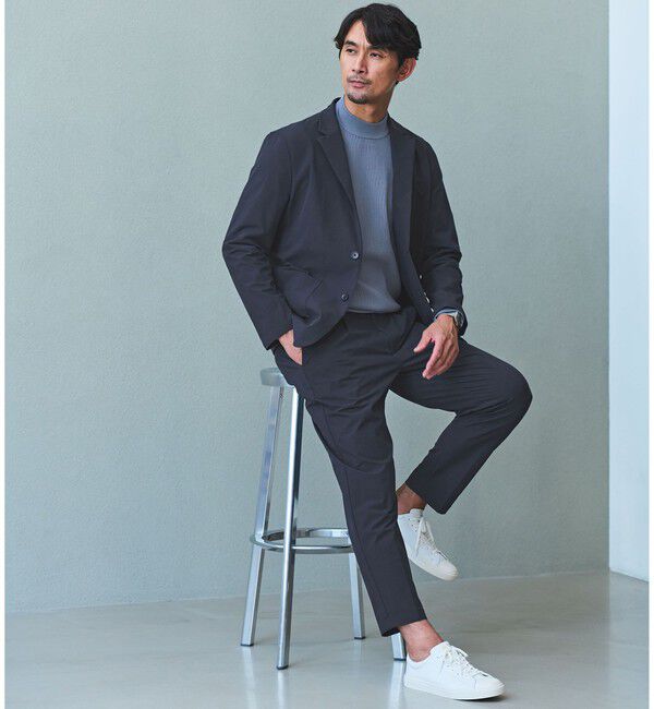 UNITED ARROWS green label relaxing「【WEB限定】JUST fit ナイロン PU リラックス セットアップ -2Wayストレッチ-」|テーラードジャケット|NAVY