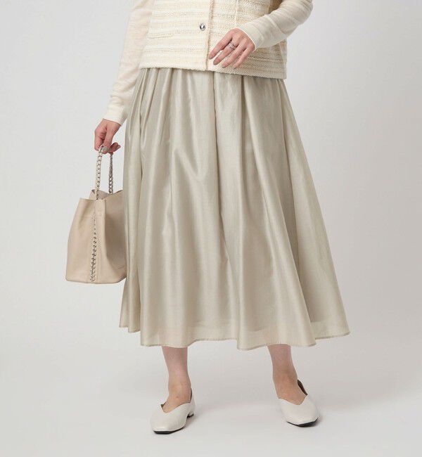 UNITED ARROWS green label relaxing「［size SHORTあり］チンツシアー ギャザー スカート」|フレア|