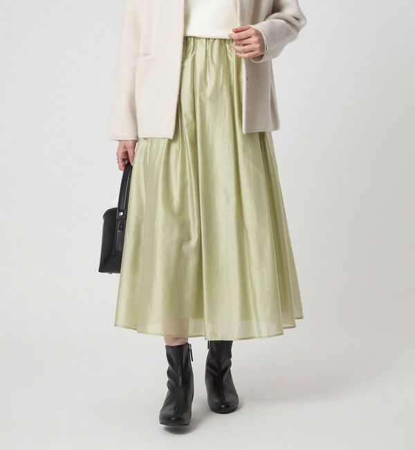 UNITED ARROWS green label relaxing「［size SHORTあり］チンツシアー ギャザー スカート」|フレア|