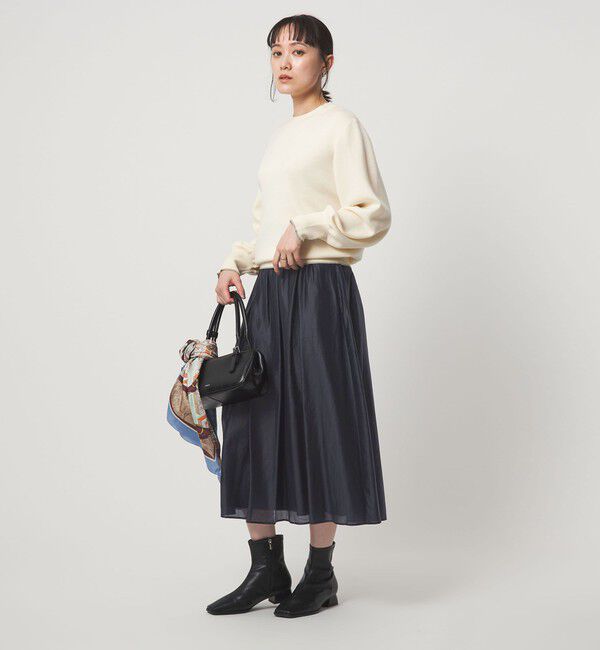 UNITED ARROWS green label relaxing「［size SHORTあり］チンツシアー ギャザー スカート」|フレア|