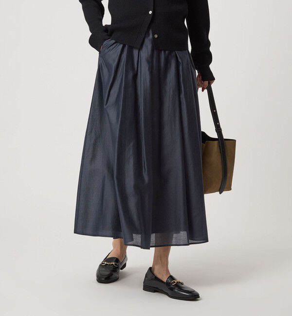 UNITED ARROWS green label relaxing「［size SHORTあり］チンツシアー ギャザー スカート」|フレア|