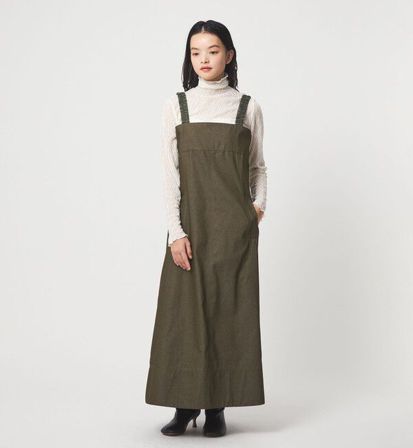 EMMEL REFINES「＜EMMEL REFINES＞EM ギャザーストラップ ジャンパースカート」|ワンピース|