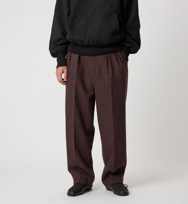 STEVEN ALAN「＜Steven Alan＞ ブリティッシュチェック インツープリーツ ドレス トラウザーズ」|スラックス|