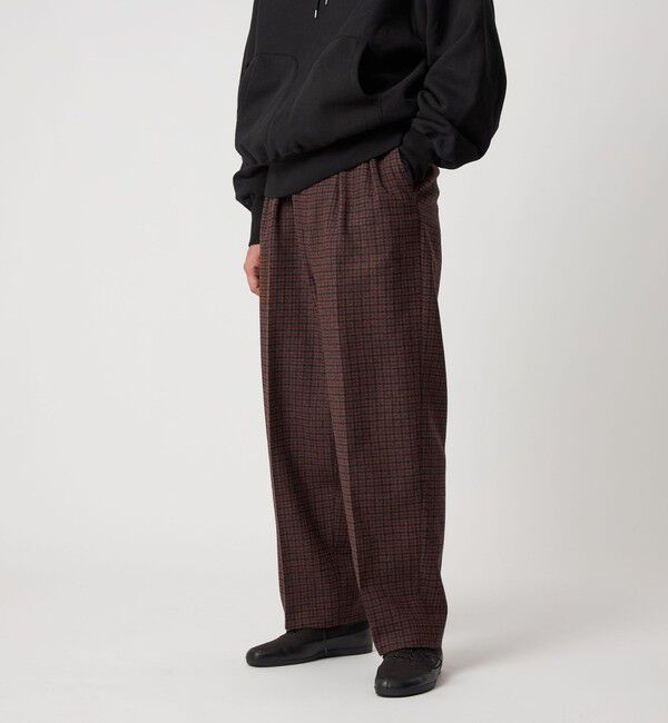 STEVEN ALAN「＜Steven Alan＞ ブリティッシュチェック インツープリーツ ドレス トラウザーズ」|スラックス|