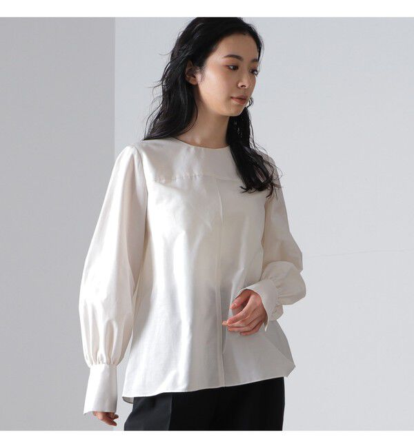 Demi-Luxe BEAMS 「AK+1 / シルクコットン ブラウス」|シャツ・ブラウス|