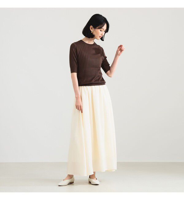 Demi-Luxe BEAMS 「【別注】SLOANE / 18ゲージ シルク リブ ハーフスリーブ」|ニット・セーター|