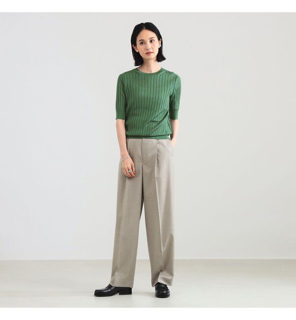 Demi-Luxe BEAMS 「【別注】SLOANE / 18ゲージ シルク リブ ハーフスリーブ」|ニット・セーター|