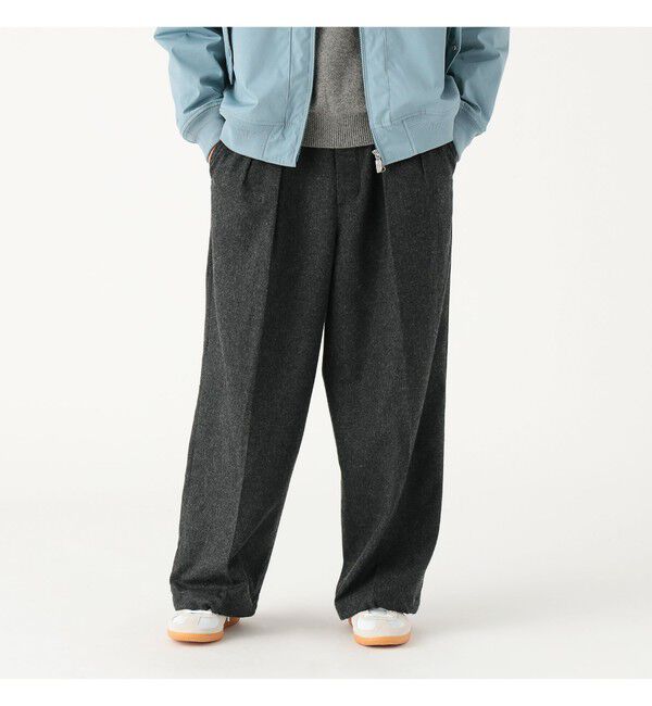 BEAMS「フランネル ワイド スラックス」|チノ|CHARCOAL.G