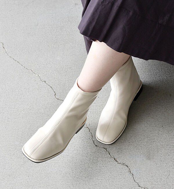 SHIPS any「【SHIPS any別注】eblouna: スクエア フィット ショートブーツ」|ショートブーツ|