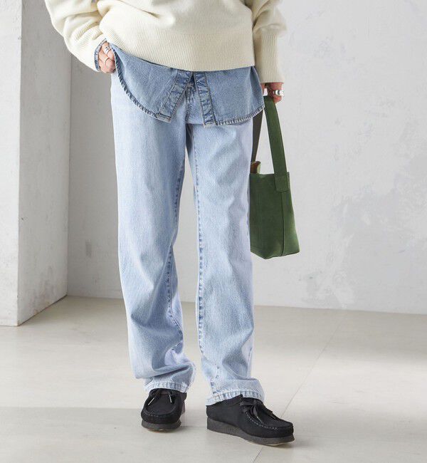 SHIPS for women「〈洗濯機可能〉ストレート フィット デニム パンツ」|デニム|