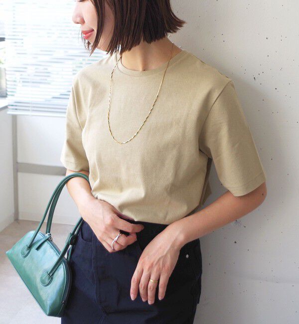 SHIPS for women「〈手洗い可能〉ベーシック TEE」|Tシャツ・カットソー|ベージュ