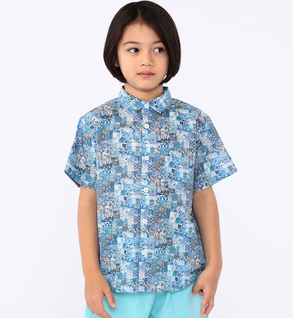 SHIPS KIDS「SHIPS KIDS:100～130cm / リバティ プリント 半袖 シャツ」|シャツ・ブラウス|