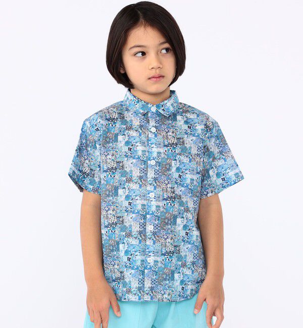 SHIPS KIDS「SHIPS KIDS:100～130cm / リバティ プリント 半袖 シャツ」|シャツ・ブラウス|