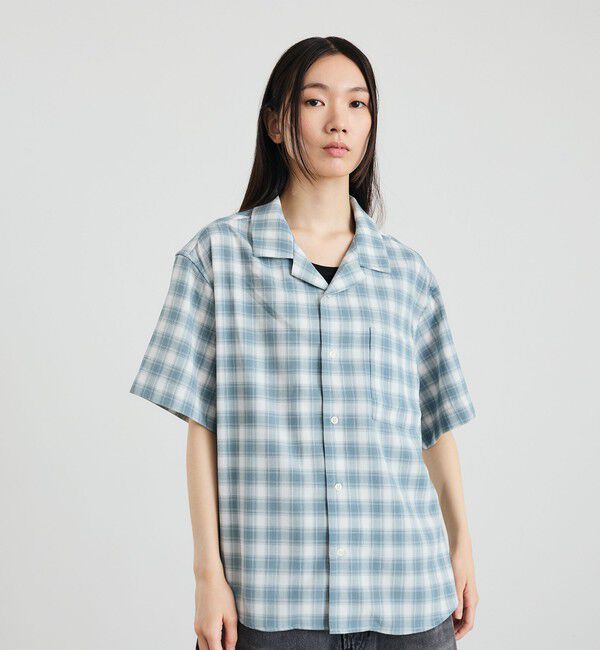SHIPS「City Ambient Products: オープン カラー オンブレ チェック シャツ」|シャツ・ブラウス|