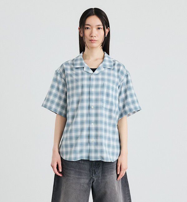 SHIPS「City Ambient Products: オープン カラー オンブレ チェック シャツ」|シャツ・ブラウス|