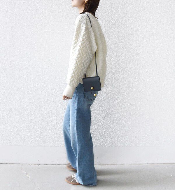 SHIPS for women「【WEB限定】〈手洗い可能〉キルティング ジャカード キーネック プルオーバー」|Tシャツ・カットソー|