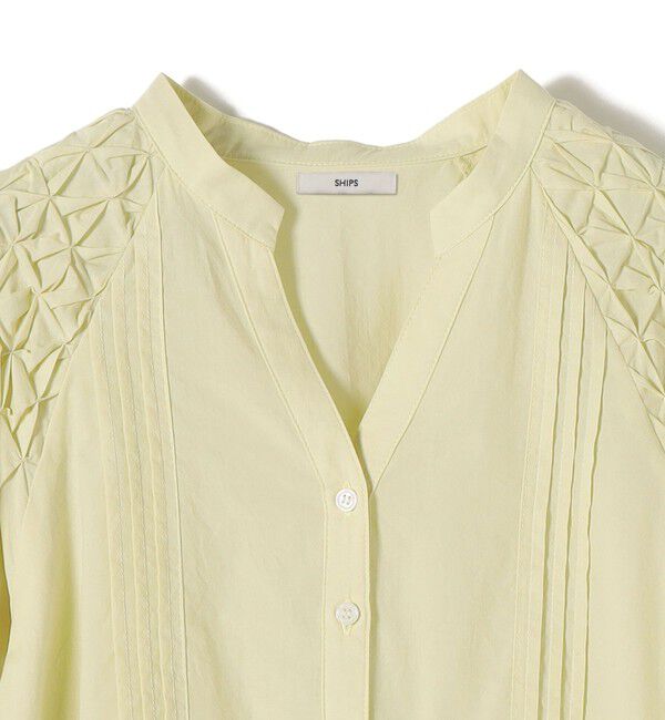 SHIPS for women「《予約》【WEB限定】〈手洗い可能〉ショルダー 刺繍 タック ブラウス」|シャツ・ブラウス|