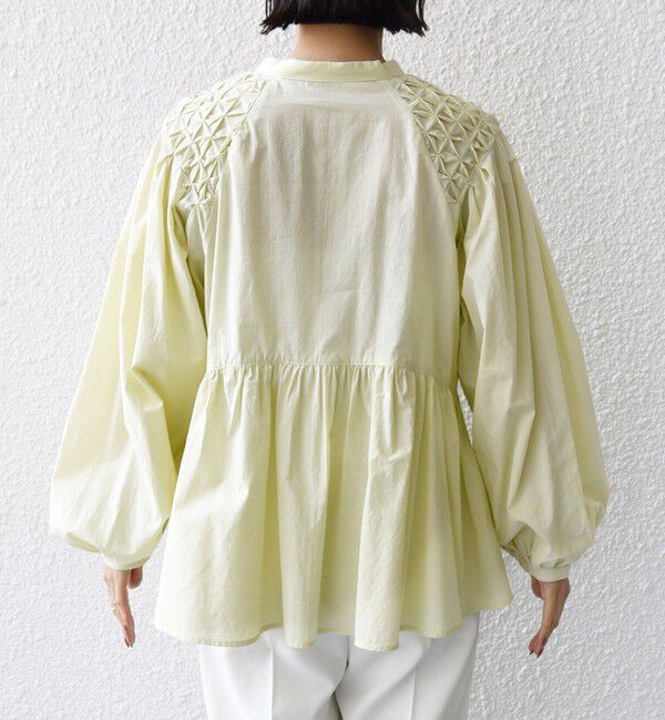 SHIPS for women「《予約》【WEB限定】〈手洗い可能〉ショルダー 刺繍 タック ブラウス」|シャツ・ブラウス|