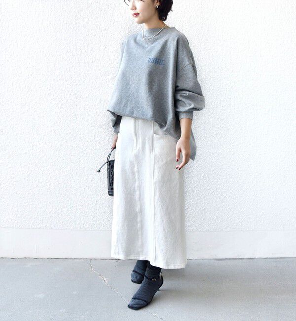 SHIPS for women「《予約》〈手洗い可能〉ルーズ デニム サイド ポケット スカート」|スカート|