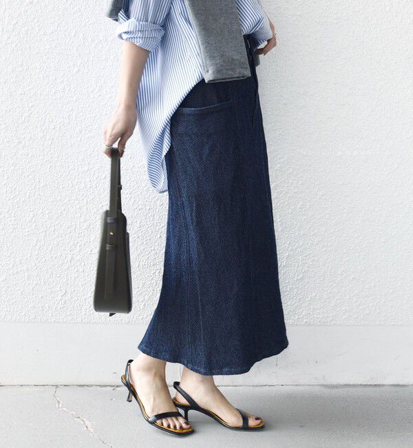 SHIPS for women「《予約》〈手洗い可能〉ルーズ デニム サイド ポケット スカート」|スカート|