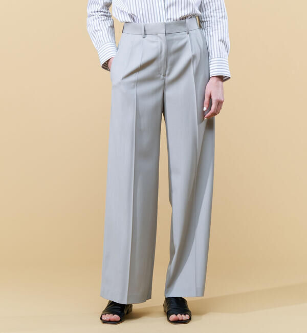 DES PRES「ハイツイストギャバジン タックワイドパンツ」|スラックス|