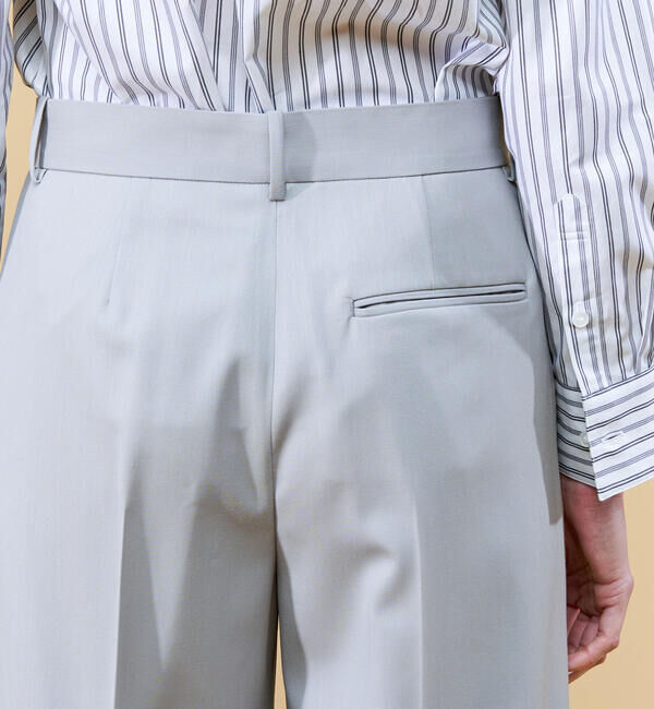 DES PRES「ハイツイストギャバジン タックワイドパンツ」|スラックス|