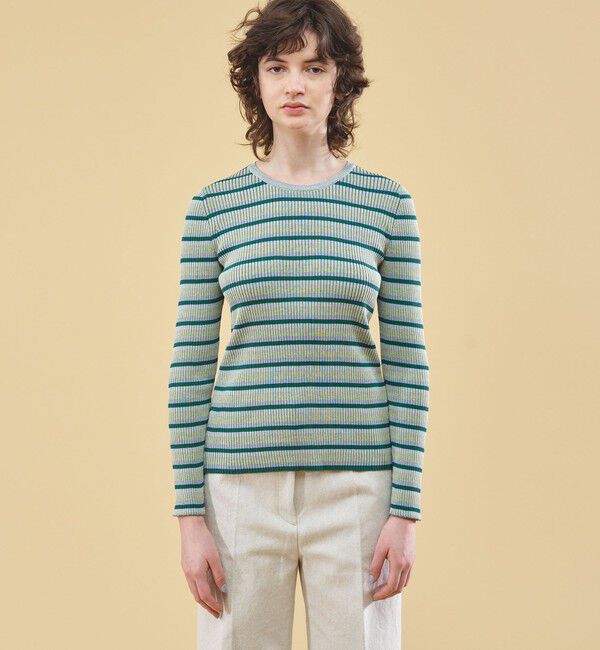 DES PRES「コットンアセテートリブ クルーネックプルオーバー」|ニット・セーター|