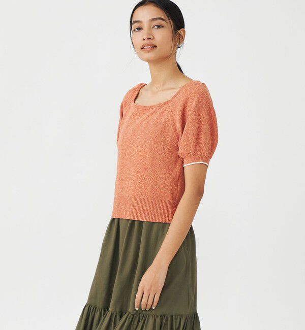 MACPHEE「ローシルク パフスリーブプルオーバー」|ニット・セーター|