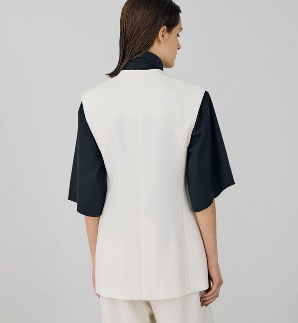 DES PRES「ライトダブルクロス ノーカラージレ」|ベスト・ジレ|