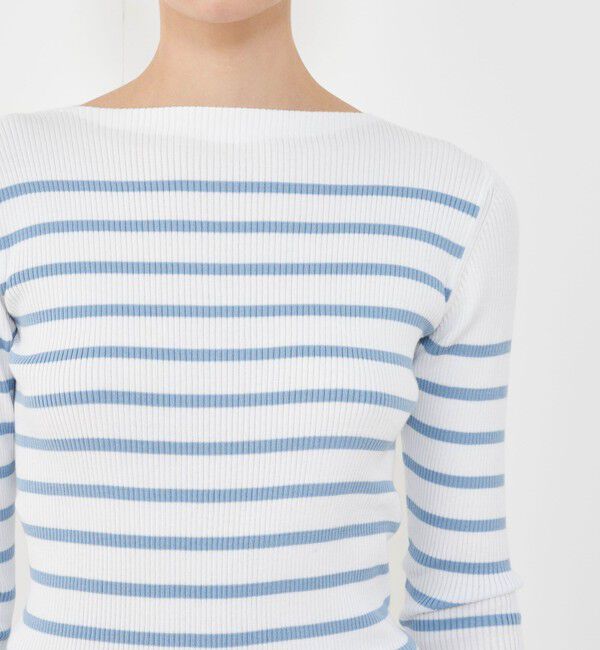 GALERIE VIE「ギザコットンリブ ボートネックプルオーバー」|ニット・セーター|