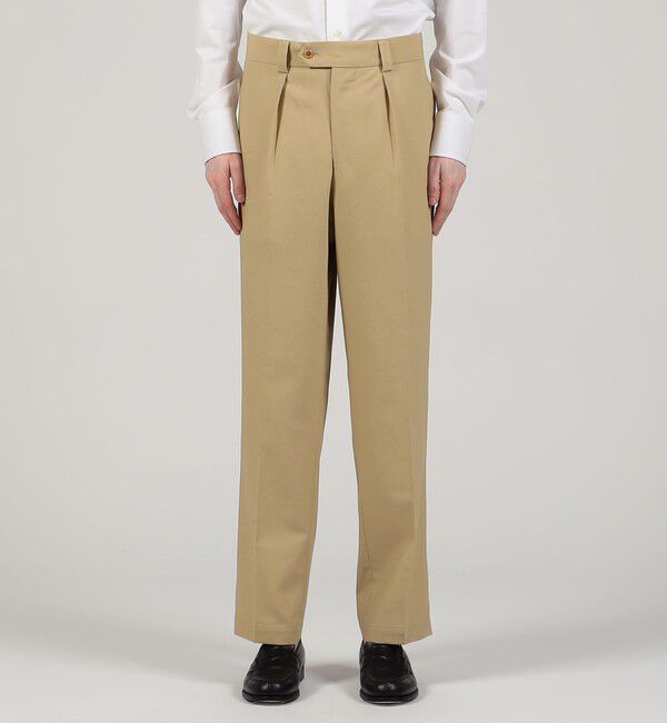 TOMORROWLAND MENS「60/2コットン イン1プリーツスラックス」|スラックス|