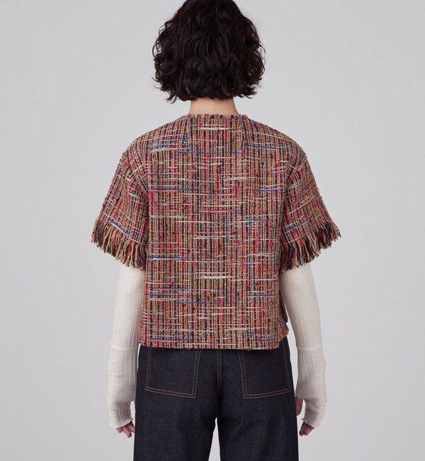MACPHEE「マルチツイード ラウンドカラージャケット」|ノーカラージャケット|