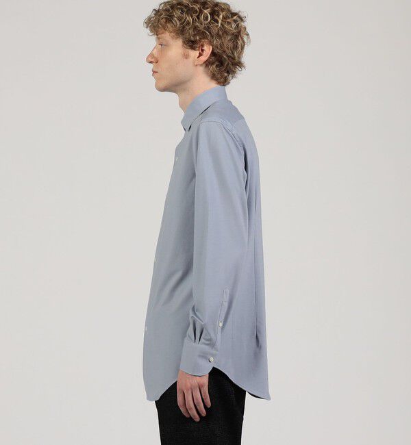 TOMORROWLAND MENS「ポリエステルコットンジャージー ループボタンダウンシャツ」|シャツ・ブラウス|