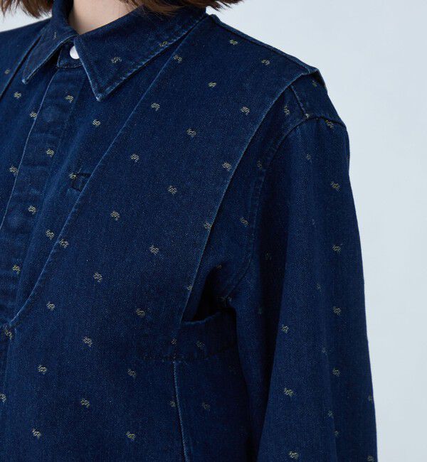 MACPHEE「デニムスパークジャカード Vネックミディジレ」|ベスト・ジレ|