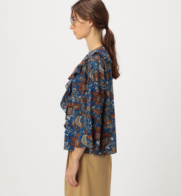 SOULEIADO「レーヨンプリント フリルブラウス」|シャツ・ブラウス|