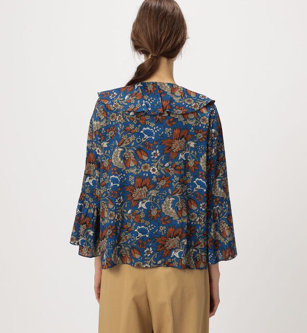 SOULEIADO「レーヨンプリント フリルブラウス」|シャツ・ブラウス|